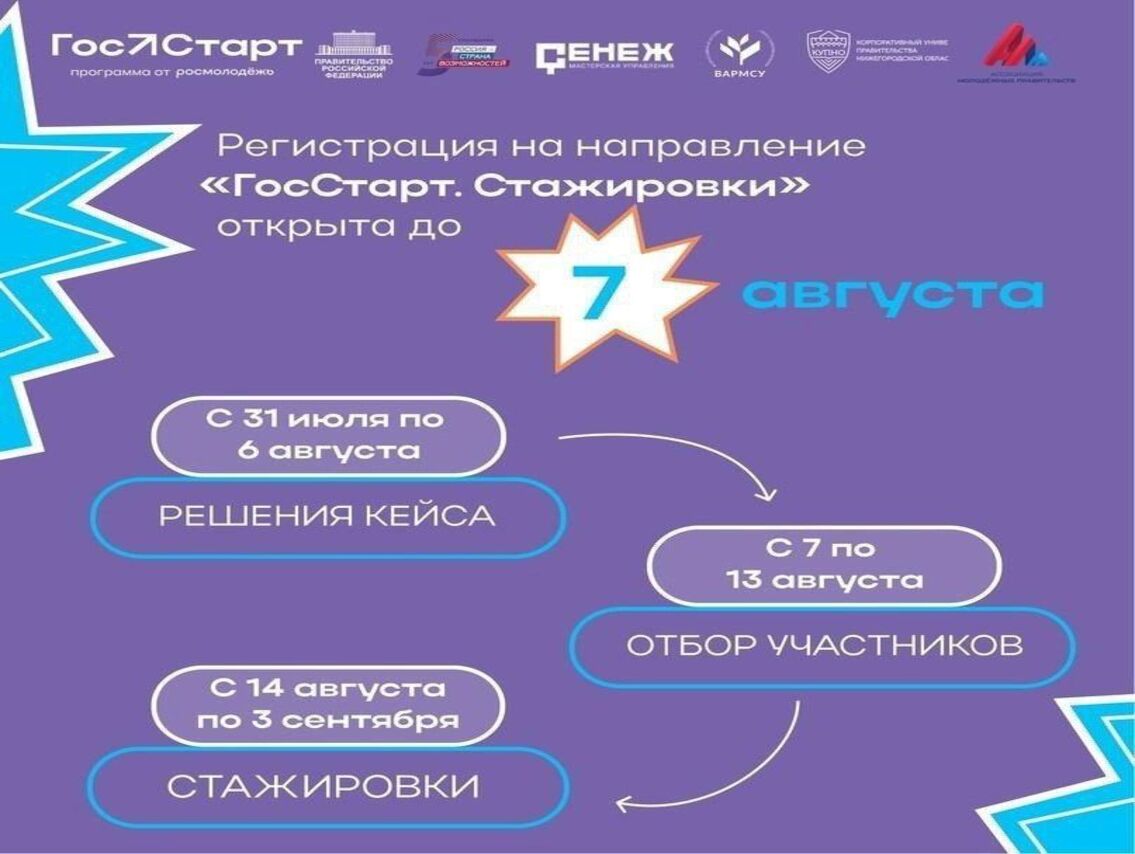 Стать участником программы «ГосСтарт» можно в направлении «ГосСтарт.Стажировки».