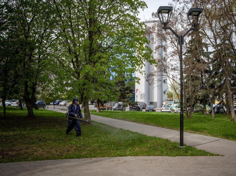 В Курске продолжается акарицидная обработка общественных пространств. В Курске продолжается акарицидная обработка общественных пространств.